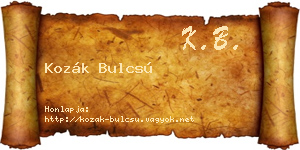 Kozák Bulcsú névjegykártya